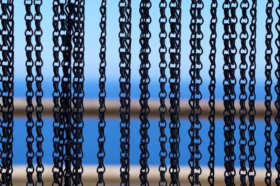 Close-up of chain against sky