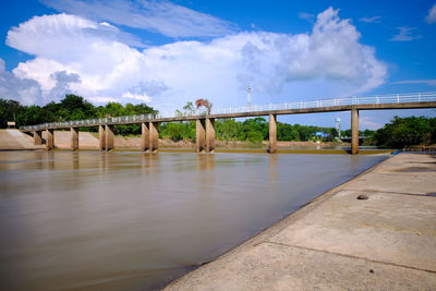 Bridge over river against sky