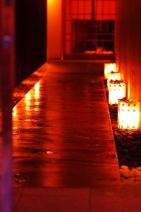 Illuminated built structure at night