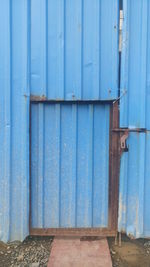 Closed metallic blue gate