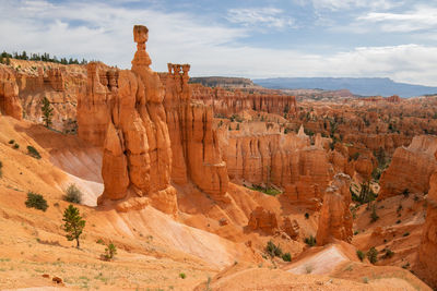 Panoramic view of rock formations in bryce canyon national park