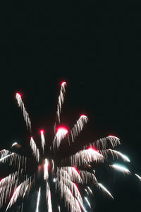 Firework display at night