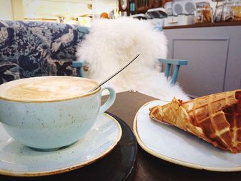 Coffee cup on table