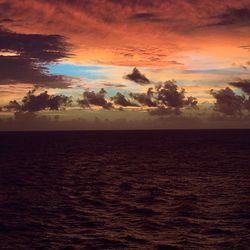 Scenic view of sea during sunset