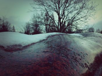 Scenic view of snow covered landscape