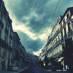 City street against cloudy sky