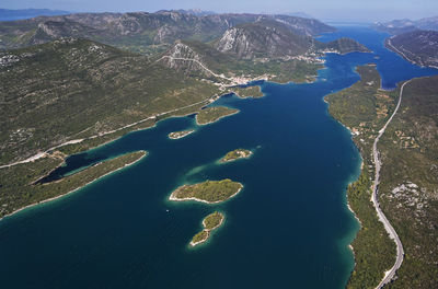 High angle view of sea