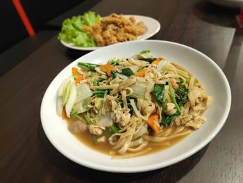 Close-up of food in plate on table