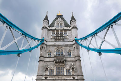 Low angle view of historic building against cloudy sky