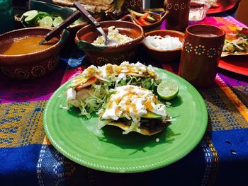 Close-up of served food