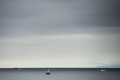 Boat sailing in sea