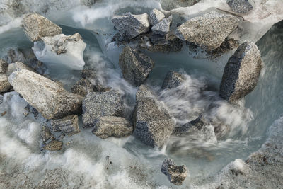 Meltwater stream on snowbird glacier, talkeetna mountains, alaska