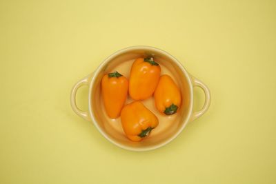 High angle view of fruits in plate