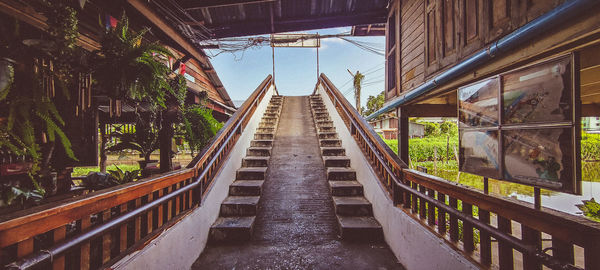 Railroad tracks amidst trees
