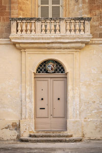 Closed door of old building