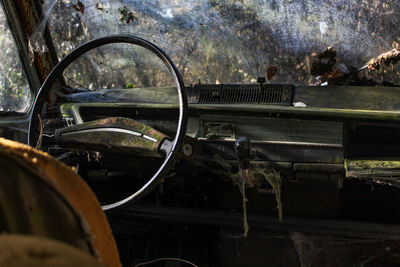 Close-up of abandoned truck