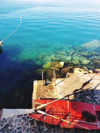 High angle view of beach