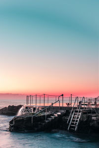 Morning sunrise at bronte baths in sydney, australia.