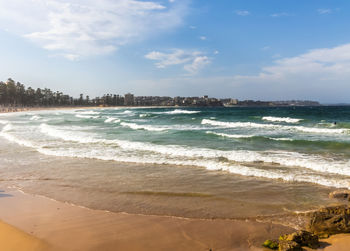 Scenic view of beach against sky