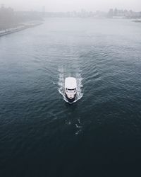 View of boats in river