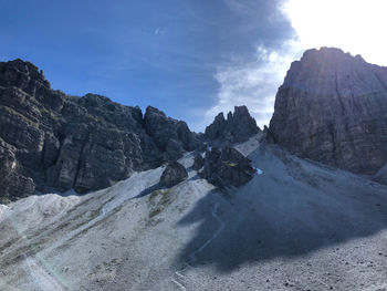 Panoramic view of mountains against sky