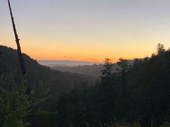 Scenic view of landscape against sky during sunset