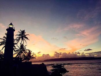 Scenic view of sunset over sea