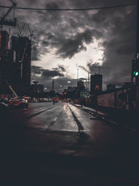 View of city against cloudy sky