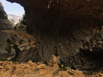 Rock formations in cave