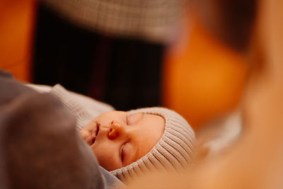 Close-up of baby sleeping