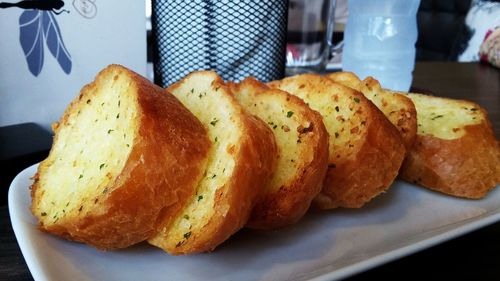 Close-up of bread on plate