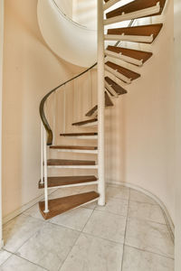 High angle view of spiral staircase