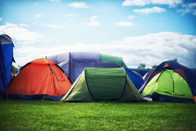 Tent against sky