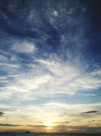 Low angle view of sky at sunset