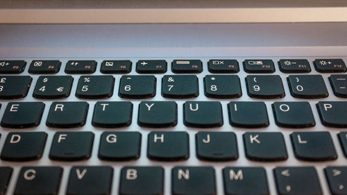 High angle view of computer keyboard