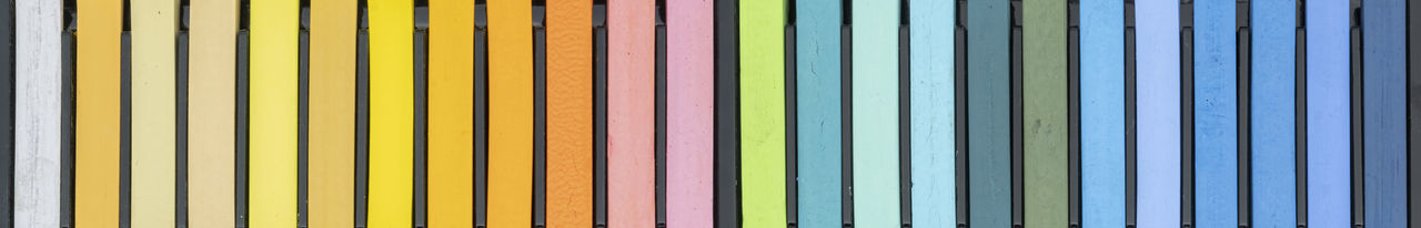 A box of pastel chalks - many different, intense colours in a pastel chalk box