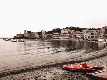 View of boats in calm sea