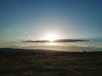 Scenic view of field against sky during sunset