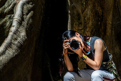 Woman photographing