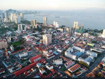 Best penang view from the rainbow skywalk at menara komtar.