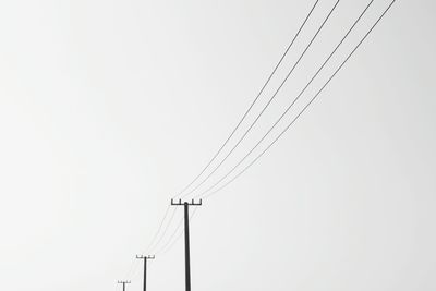 Low angle view of power line against clear sky