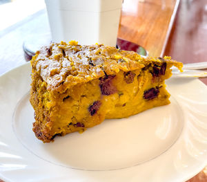 Close-up of cake in plate