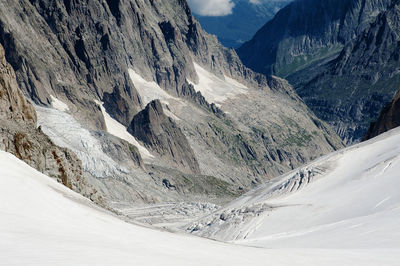 Aerial view of snowcapped mountains