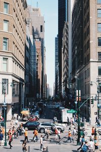 Vehicles on road in city