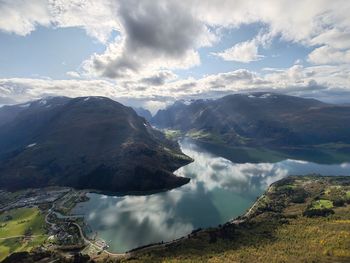 Scenic view of mountains against sky