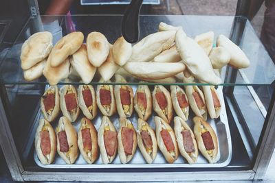 High angle view of food for sale