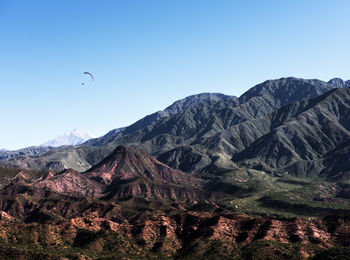 Scenic view of mountains against clear sky