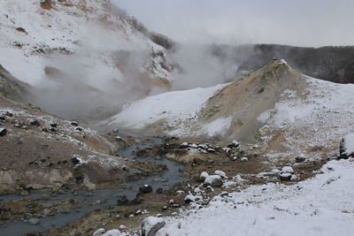 Scenic view of snowcapped mountains