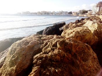 Rocks in sea