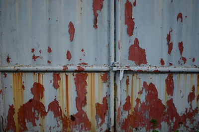 Full frame shot of rusty metal wall